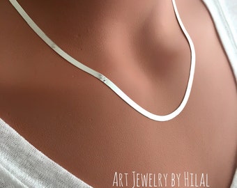 ★HARANG★ HR 345N_Herringbone Snake Chain Necklace (Thick) il_fullxfull.3629733705_7ltk.jpg