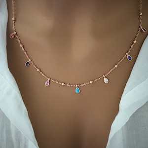 Druppelketting Valentijnscadeau voor haar Dagelijkse sieraden Cadeau ketting Gold filled ketting Druppelketting Roségouden ketting Cadeau voor haar