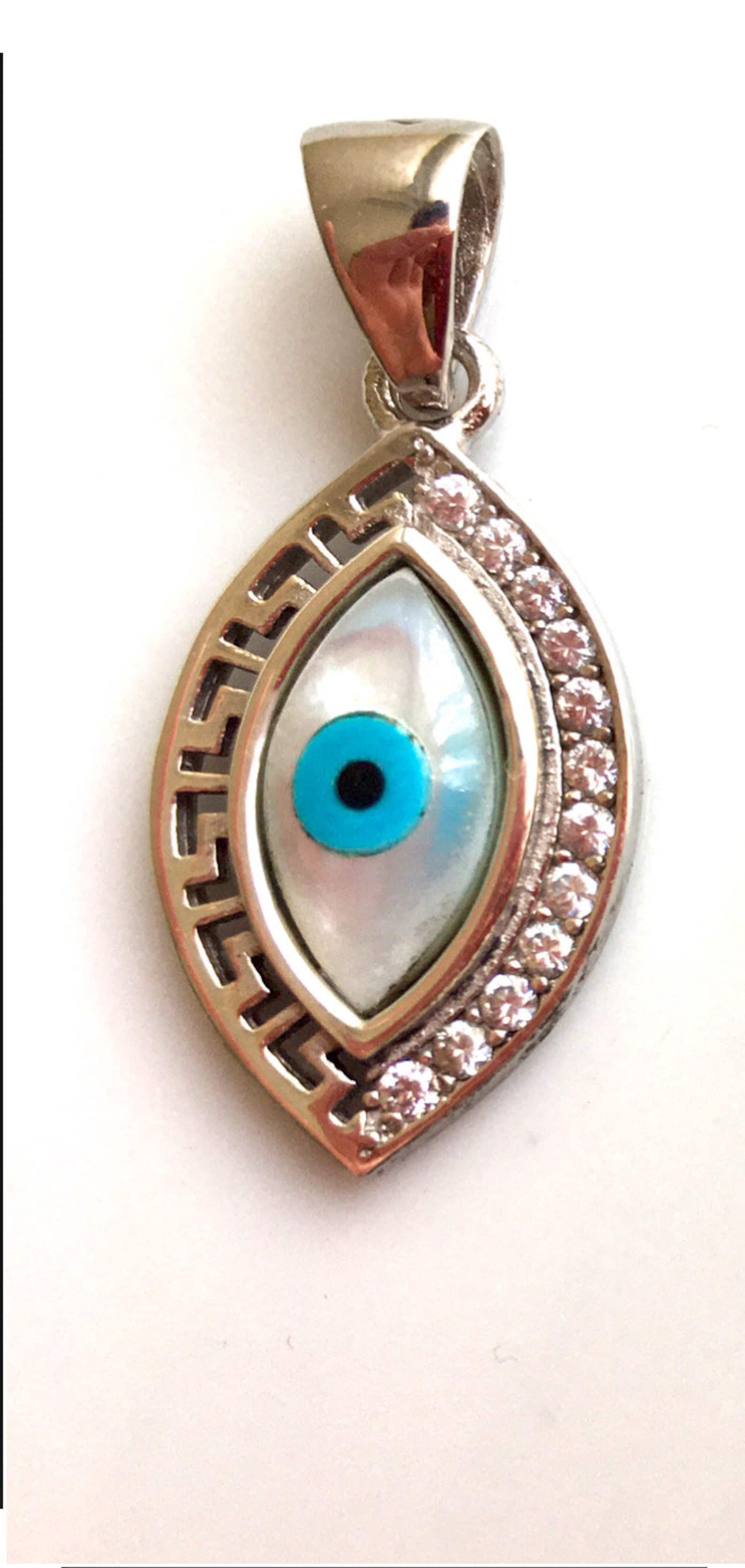 925 Sterling Silver Evil Eye Necklace /Protector Necklace / Etsy