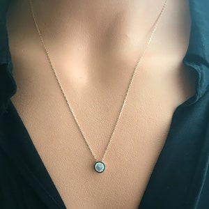 Bezel CZ Necklace, Solitarie Necklace, Tiny Necklace, Silver Necklace, Bezel Necklace, Delicate Necklace, Gift For Her, Bridal Necklace