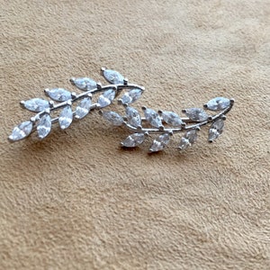 Leaf Earrings, Ear Climbers, Sterling Silver Earrings, Tiny Leaf Earring, Gift For Her, Gift Earrings, Bridal Earrings