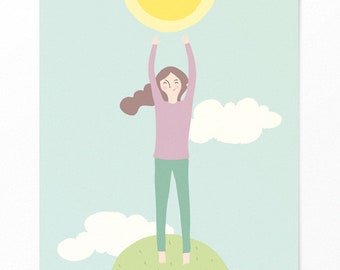 Yoga Card - Salutation au soleil - Carte postale Yoga - Sport - Wellness Voucher - Spring Card