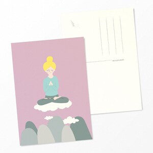 Postkarte Yoga Lotus Lotussitz Yogakarte Wellnessgutschein Reisegutschein Bild 2