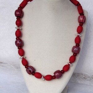 African Tradebeads Kette rot Liebeserklärung an Afrika Massai Mara 51 cm Bild 4