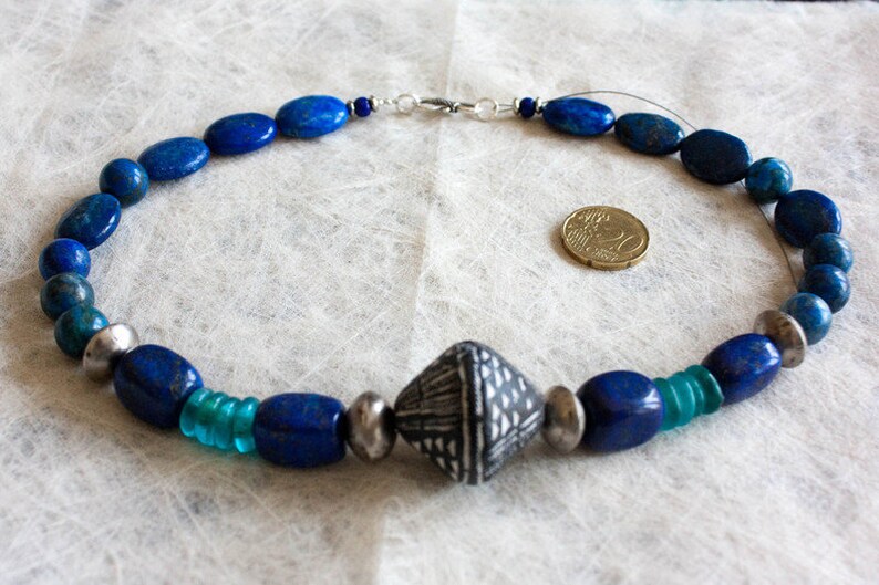 African Tradebeads Kette Saharanacht Lapis Lazuli Tuareg Bild 2