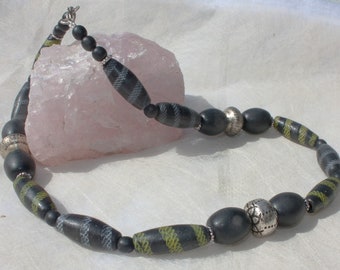 African Tradebeads Necklace "Black Continent" 48 cm