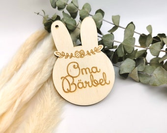 Personalisierbare Geschenkanhänger für Ostern - Osterhase mit Name