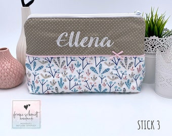 Wickeltasche / Windeltasche BLUMEN personalisiert mit Namen