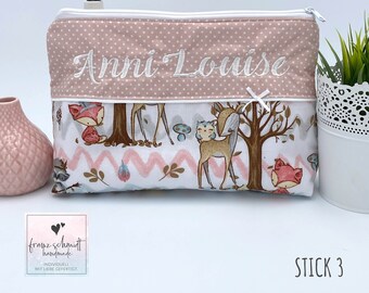 Personalized changing bag / diaper bag WALDFREUNDE old rose with name