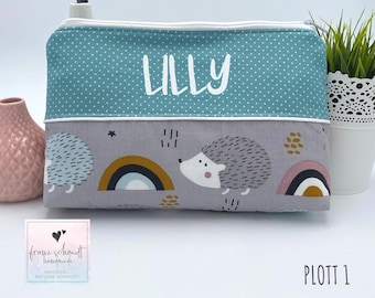 Diaper bag / nappy bag IGEL & RAINBOW personalized with name