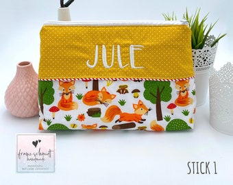 Wickeltasche / Windeltasche FUCHS personalisiert mit Namen