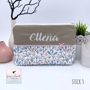 Wickeltasche / Windeltasche BLUMEN personalisiert mit Namen