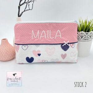 Wickeltasche / Windeltasche HERZEN personalisiert mit Namen