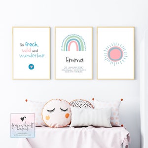 3er Bundle: Geburtsdaten Poster | Geburtsposter | Geburtsanzeige | Geburtsbild | personalisiertes Geschenk Geburt Taufe