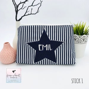 Wickeltasche / Windeltasche Stern personalisiert mit Namen