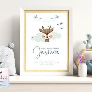 Geburtsdaten Poster • Geburtstafel • Geburtsposter • Geburtsanzeige • Geburtsbild • personalisiertes Geschenk Geburt Taufe