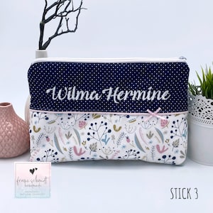 Wickeltasche / Windeltasche BLUMEN personalisiert mit Namen immagine 3