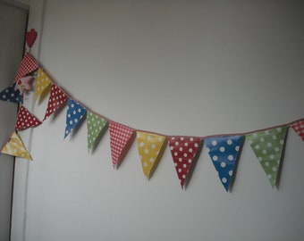 Outdoor Wimpelkette • Wimpelkette aus Wachstuch•Bunt• Ab 1m