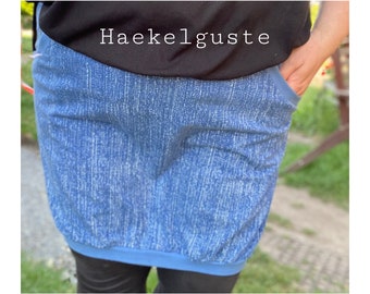 Organic balloon skirt custom size jersey ladies skirt jeans blue