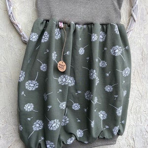 Women's balloon skirt Pusteblume jersey green olive flower image 5