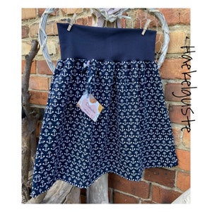 XS - XXL desired size skirt "Anchor" jersey A-form dark blue ladies skirt hip skirt Haekelguste