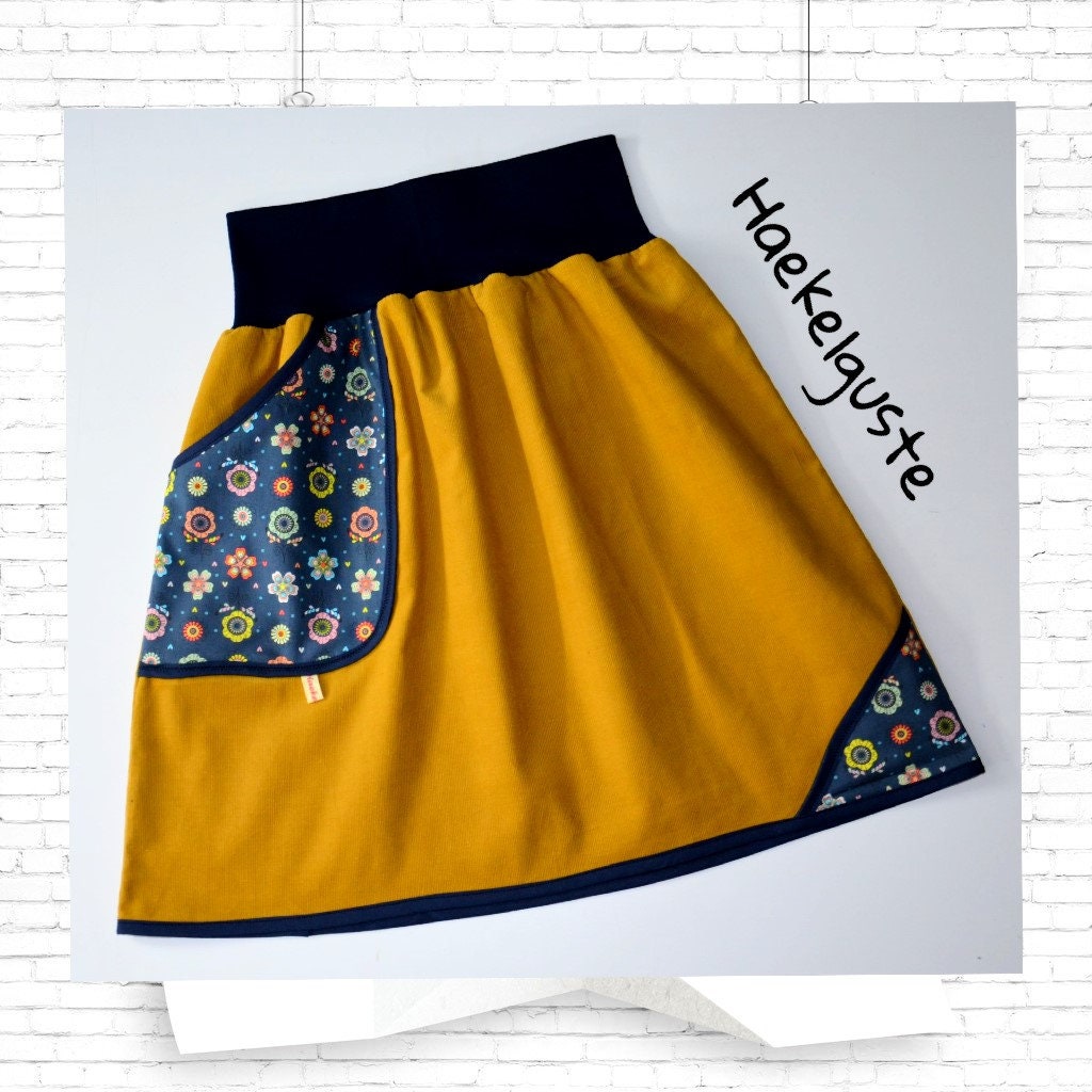 New Design Women's Yellow Skirt High Waist Skirt Decorative Pocket