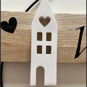 30 cm großer Türkranz Willkommen Haus Metallring Geschenk Hauseinweihung Freundin Türschild Holzschild Eingang neues Heim Zuhause Hochzeit Bild 8