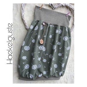 Women's balloon skirt Pusteblume jersey green olive flower image 1