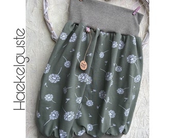 Women's balloon skirt "Pusteblume" jersey green olive flower