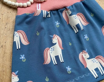 Skirt glitter horse skirt unicorn girl skirt flared horse lovers blue pink