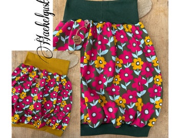 XS - XXL " RetroFlower" Balloon Skirt curvy Haekelguste olive green okker mustard Flower Hippie pink Hip Skirt Waist Skirt