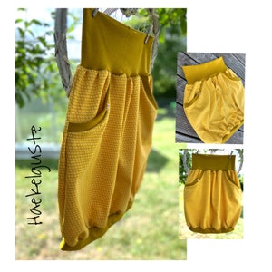 kleine Kullern BIO Ballonrock Wunschgröße Jersey senfgelb okker gelb  Punkte Damen Rock  Dots mit Taschen