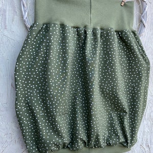 ORGANIC balloon skirt desired size jersey olive dots women's skirt green with pockets image 5