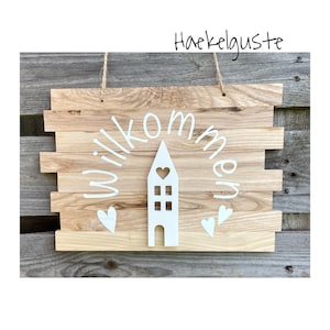 Türschild Willkommen Haus Geschenk Hauseinweihung Freundin Türschild Holzschild Eingang  neues Heim Zuhause Hochzeit