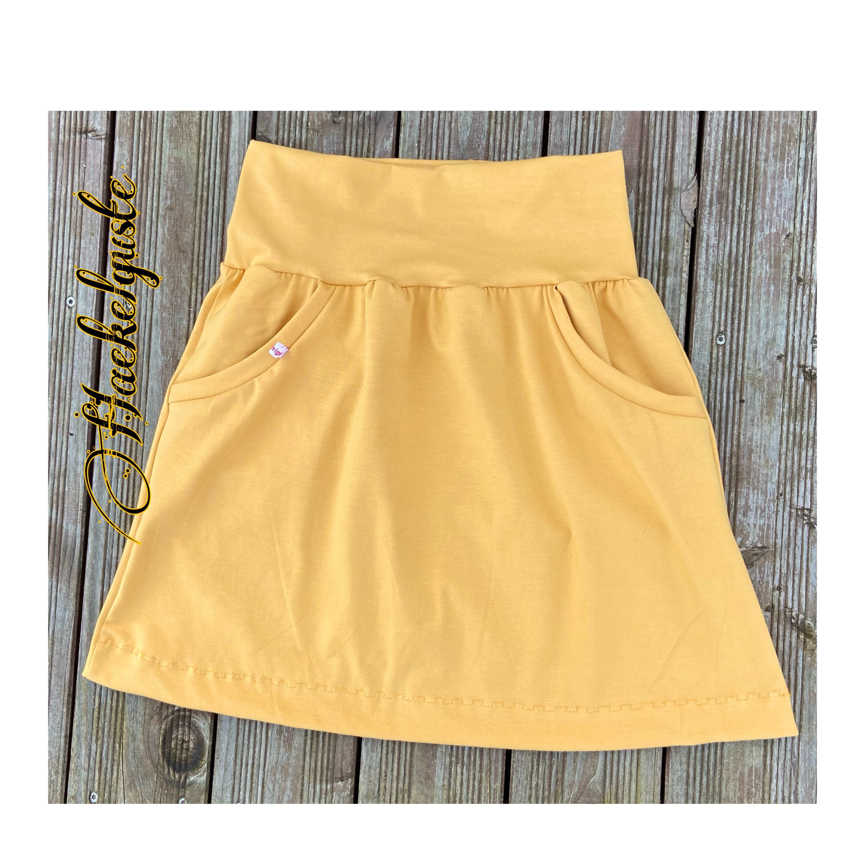 Mustard Yellow Skirt Jersey A form Ladies Skirt Jersey Yellow Hip Skirt With Pockets Ochre Etsy