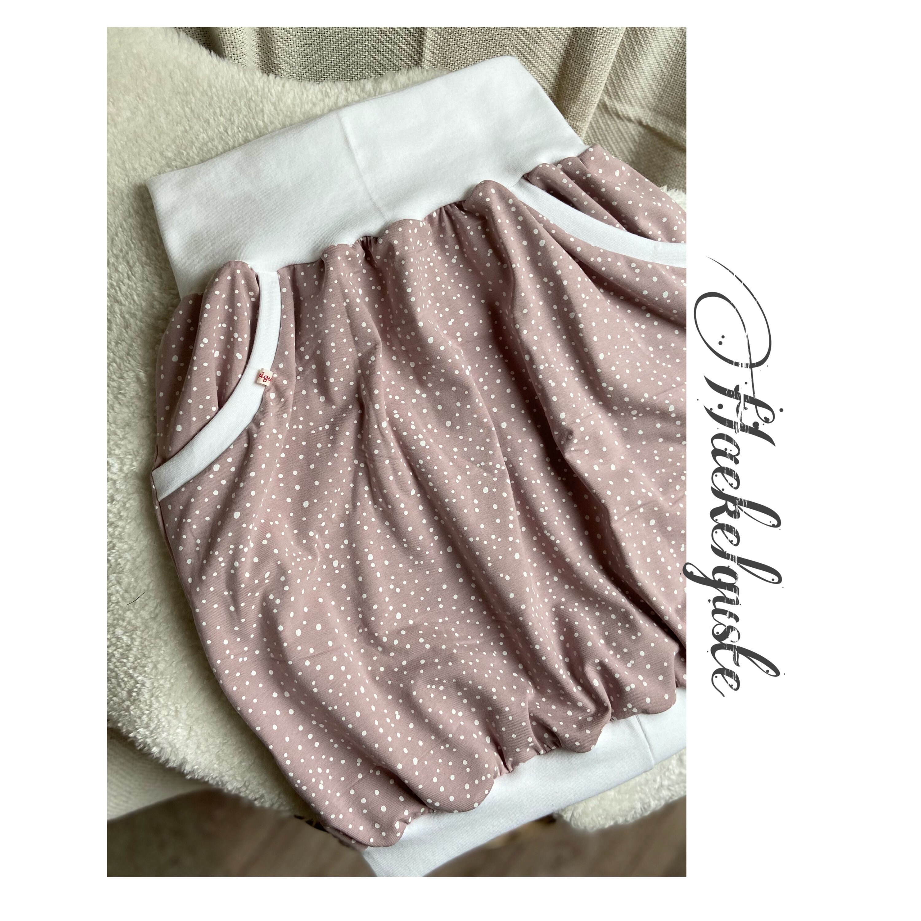 Balloon skirt "powder pink" jersey women's skirt pink rose hip skirt pump skirt with pockets
