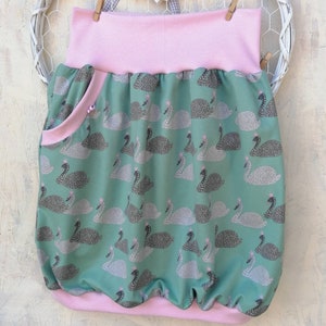 Balloon skirt Swan skirt, hip skirt, mint pink bird, women's skirt with pocket pastel image 3