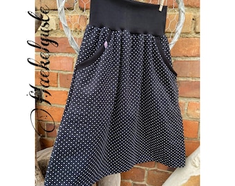 black dots skirt Women's skirt dots with pockets black
