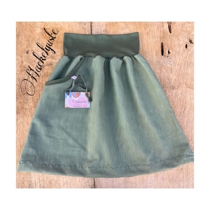 Linen custom size skirt A-form ladies skirt olive green natural linen natural fiber