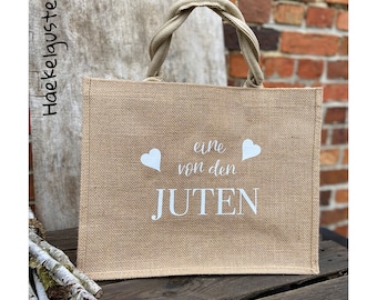 XL Jutetasche eine von den Juten 30 x 40 cm  , Geschenk Muttertag Mama , Jutebeutel , Shopper ,  Lieblingsmensch , Herzensmensch