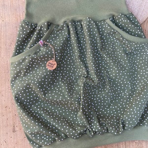 ORGANIC balloon skirt desired size jersey olive dots women's skirt green with pockets image 7