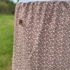Organic jersey knee-length scattered flowers skirt women's skirt pink rose flowers flowers grasses image 10
