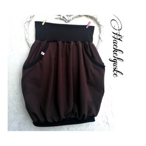 size 42-44 brown balloon skirt jersey women's skirt with pockets L