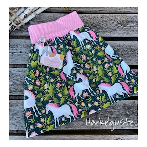 Desired size "horse" skirt green pink unicorn girls skirt issued horse lovers