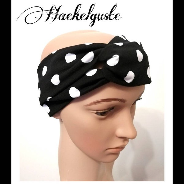 Turban Haarband "Punkte" Stirnband Turban Stirnband Knotenhaarband doppeltes Haarband groß