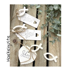 Fische Set Platzkarten Tischdeko Tischkarten Deko Landhaus Shabby Hochzeit Taufe Konfirmation Schön das du da bist