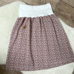 Organic jersey knee-length scattered flowers skirt women's skirt pink rose flowers flowers grasses image 4