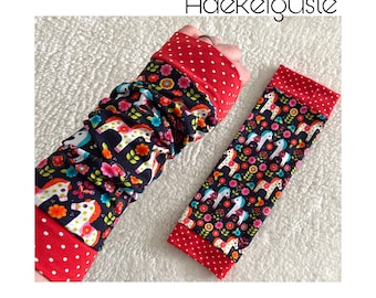 long arm warmers retro horse women's warmers red dots
