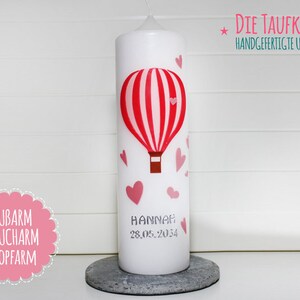 Taufkerze Mädchen, Heißluftballon Bild 4