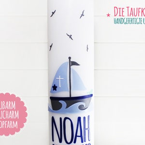 Taufkerze Jungen, Mädchen, Kommunionkerze, Arche Noah Bild 2